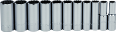 Proto® 1/2" Drive 11 Piece Deep Socket Set - 12 Point - Caliber Tooling