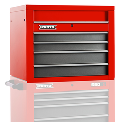 Proto® 550S 34" Top Chest - 4 Drawer, Safety Red and Gray - Caliber Tooling