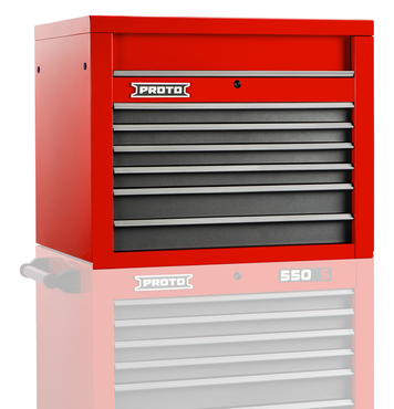 Proto® 550S 34" Top Chest - 6 Drawer, Safety Red and Gray - Caliber Tooling