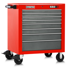 Proto® 550S 34" Roller Cabinet - 8 Drawer, Safety Red and Gray - Caliber Tooling