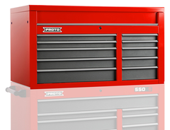 Proto® 550S 50" Top Chest - 10 Drawer, Gloss Red - Caliber Tooling