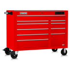 Proto® 550E 50" Front Facing Power Workstation w/ USB - 10 Drawer, Gloss Red - Caliber Tooling