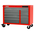 Proto® 550E 50" Front Facing Power Workstation w/ USB - 10 Drawer, Safety Red and Gray - Caliber Tooling