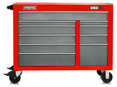 Proto® 550S 50" Workstation - 10 Drawer, Safety Red and Gray - Caliber Tooling