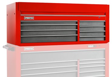 Proto® 550S 66" Top Chest - 8 Drawer, Safety Red and Gray - Caliber Tooling