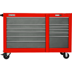 Proto® 550S 66" Workstation with Removable Lock Bar- 11 Drawer- Safety Red & Gray - Caliber Tooling