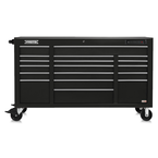 Proto® 550E 67" Front Facing Power Workstation w/ USB - 18 Drawer, Gloss Black - Caliber Tooling