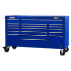 Proto® 550E 67" Power Workstation - 18 Drawer, Gloss Blue - Caliber Tooling