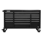 Proto® 550E 67" Front Facing Power Workstation w/ USB - 18 Drawer, Dual Black - Caliber Tooling