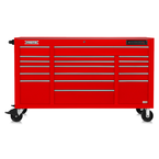 Proto® 550E 67" Front Facing Power Workstation w/ USB - 18 Drawer, Gloss Red - Caliber Tooling