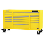 Proto® 550E 67" Front Facing Power Workstation w/ USB - 18 Drawer, Gloss Yellow - Caliber Tooling