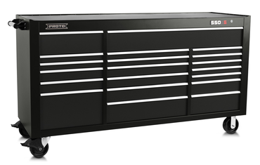 Proto® 550S 78" Workstation - 20 Drawer, Gloss Black - Caliber Tooling