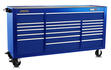 Proto® 550S 78" Workstation - 20 Drawer, Gloss Blue - Caliber Tooling