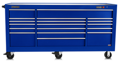 Proto® 550E 88" Power Workstation - 18 Drawer, Gloss Blue - Caliber Tooling