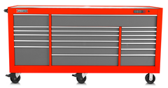 Proto® 550S 88" Workstation - 18 Drawer, Safety Red and Gray - Caliber Tooling