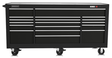 Proto® 550S 88" Workstation - 20 Drawer, Gloss Black - Caliber Tooling