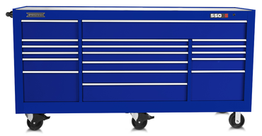 Proto® 550S 88" Workstation - 20 Drawer, Gloss Blue - Caliber Tooling