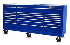 Proto® 550S 88" Workstation - 22 Drawer, Gloss Blue - Caliber Tooling