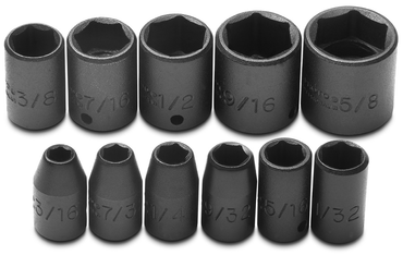 Proto® 1/4" Drive 11 Piece Impact Socket Set - 6 Point - Caliber Tooling