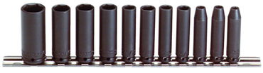 Proto® 1/4" Drive 11 Piece Deep Impact Socket Set - 6 Point - Caliber Tooling