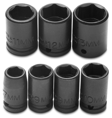 Proto® 1/4" Drive 7 Piece Metric Impact Socket Set - 6 Point - Caliber Tooling