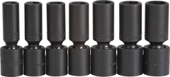 Proto® 1/2" Drive 7 Piece Deep Metric Universal Impact Socket Set - 6 Point - Caliber Tooling