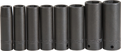 Proto® 1/2" Drive 8 Piece Deep Impact Socket Set - 6 Point - Caliber Tooling