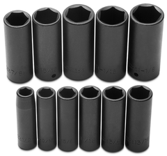 Proto® 1/2" Drive 11 Piece Deep Impact Socket Set - 6 Point - Caliber Tooling