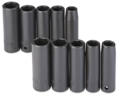 Proto® 1/2" Drive 10 Piece Fractional & Metric Impact Socket Set - 6 Point - Caliber Tooling