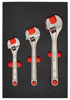 Proto® Foamed 3 Piece Adjustable Wrench Set -Satin - Caliber Tooling