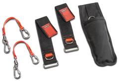 Proto® Tethering D-Ring Pouch Set with One Pocket, Retractable Lanyard, and D-Ring Wrist Strap System with (2) JWS-DR and (2) JLANWR6LB - Caliber Tooling