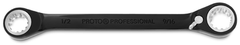 Proto® Black Chrome Double Box Reversible Ratcheting Wrench 1/2" x 9/16" - Spline - Caliber Tooling