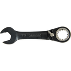 Proto® Black Chrome Combination Stubby Reversible Ratcheting Wrench 15 mm - Spline - Caliber Tooling