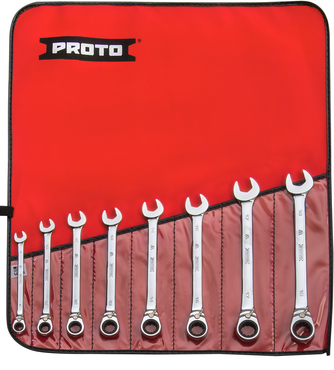 Proto® 8 Piece Full Polish Metric Ratcheting Wrench Set - 12 Point - Caliber Tooling