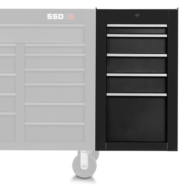 Proto® 550S Side Cabinet - 5 Drawer, Dual Black - Caliber Tooling