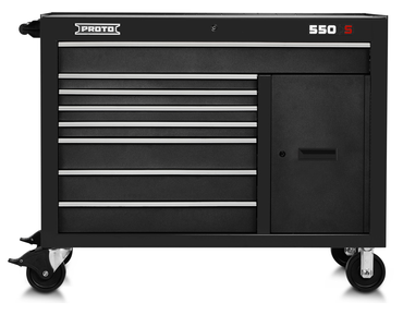 Proto® 550S 50" Workstation - 8 Drawer & 1 Shelf, Dual Black - Caliber Tooling