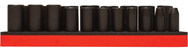 Proto® Foamed 1/2" Drive 19 Piece Deep Impact Socket Set - Black Oxide - 6 Point - Caliber Tooling