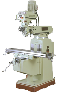 Electronic Variable Speed Vertical Mill - R-8 Spindle - 10 x 50'' Table Size - Box Way - 3HP - 3PH - 440V Motor - Caliber Tooling