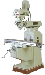 Electronic Variable Speed Vertical Mill - R-8 Spindle - 10 x 50'' Table Size - Box Way - 3HP - 3PH - 440V Motor - Caliber Tooling