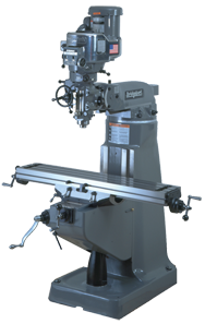 Vertical Mill - R-8 Spindle - 9 x 49'' Table Size - 3HP - 30 min. 2Hp Continuous Run, 3PH, 230V Motor - Caliber Tooling