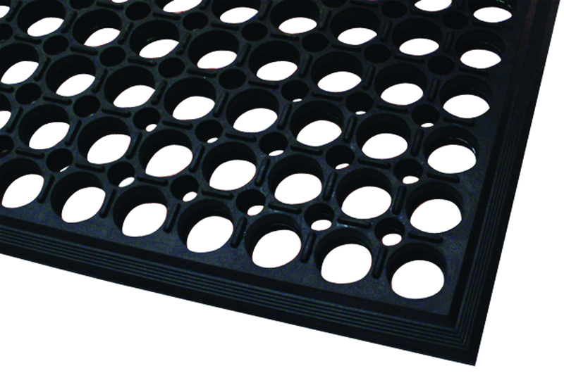 3' x 5' x 1/2" Thick Drainage MatÂ - Black - Grit Coated - Caliber Tooling