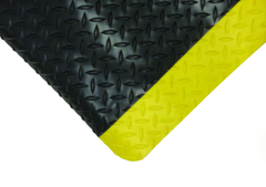 3' x 12' x 1/2" Thick Diamond Anti Fatigue Mat - Yellow/Black - Caliber Tooling
