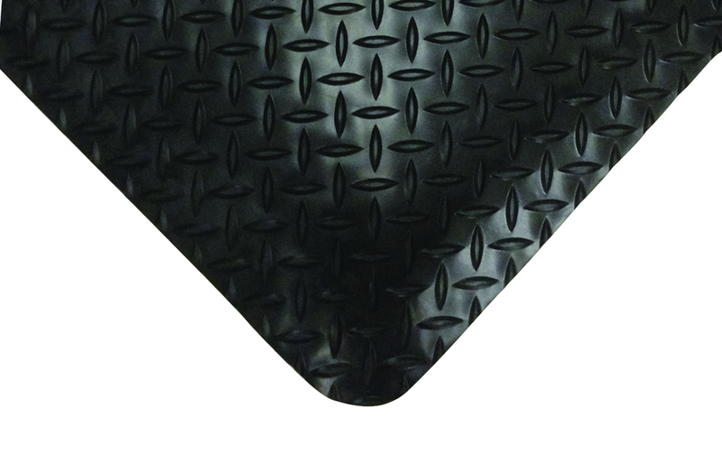 4' x 75' x 15/16" Thick Diamond Comfort Mat - Black - Caliber Tooling