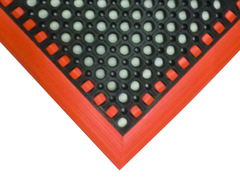 40" x 52" x 7/8" Thick Safety Wet / Dry Mat - Black / Orange - Caliber Tooling