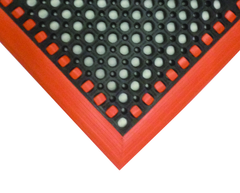 40" x 64" x 7/8" Thick Safety Wet / Dry Mat - Black / Orange - Caliber Tooling