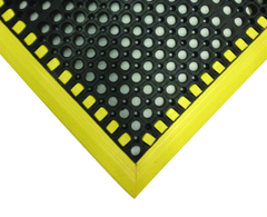 40" x 64" x 7/8" Thick Safety Wet / Dry Mat - Black / Yellow - Caliber Tooling