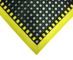 40" x 52" x 7/8" Thick Safety Wet / Dry Mat - Black / Yellow - Caliber Tooling