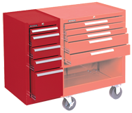 185 Red 5-Drawer Hang-On Cabinet w/ball bearing Drawer slides - For Use With 273, 275 or 278 - Caliber Tooling