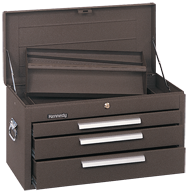 263 3-Drawer Mechanic's Chest - Model No.263B Brown 14.75H x 12-1/8D x 26.13''W - Caliber Tooling