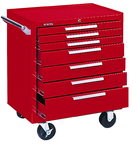 7-Drawer Roller Cabinet w/ball bearing Dwr slides - 35'' x 20'' x 29'' Red - Caliber Tooling